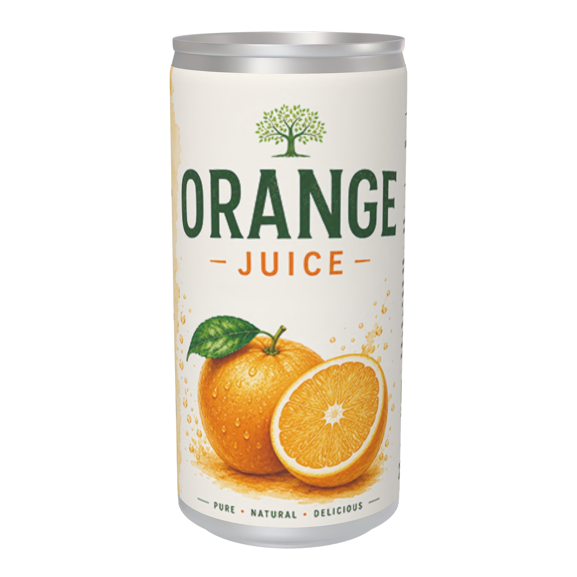 200ml Organic Orange Juice Can - Label Print