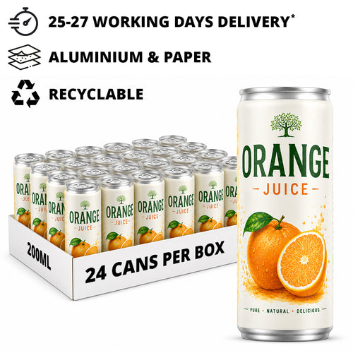 200ml Organic Orange Juice Can - Label Print