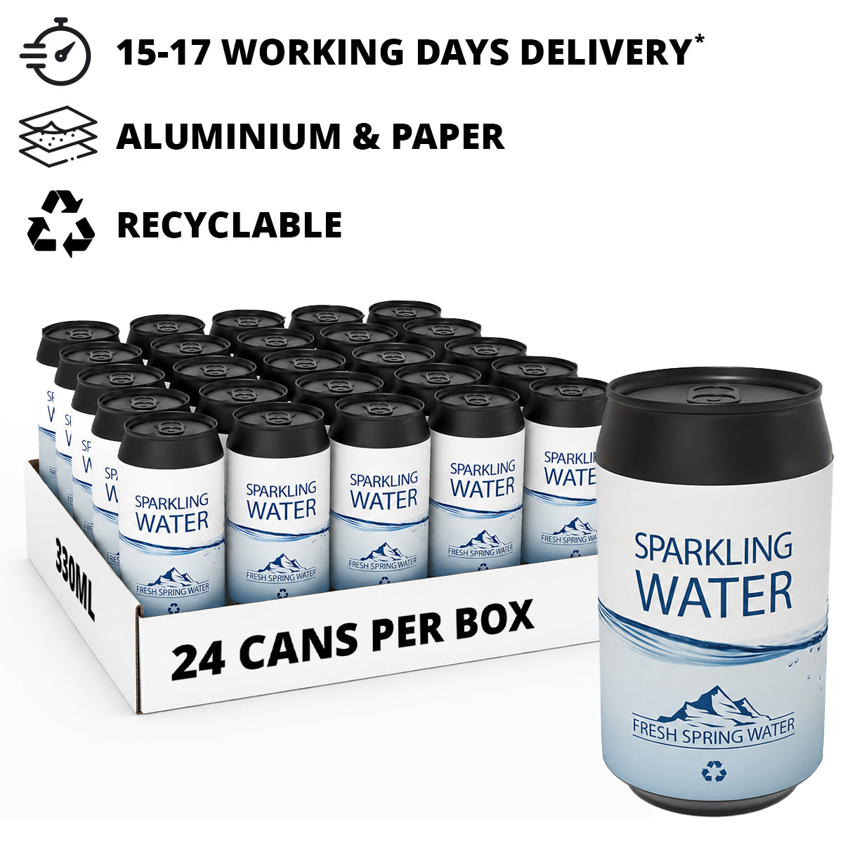 330ml Canned Sparkling Water - Label Print