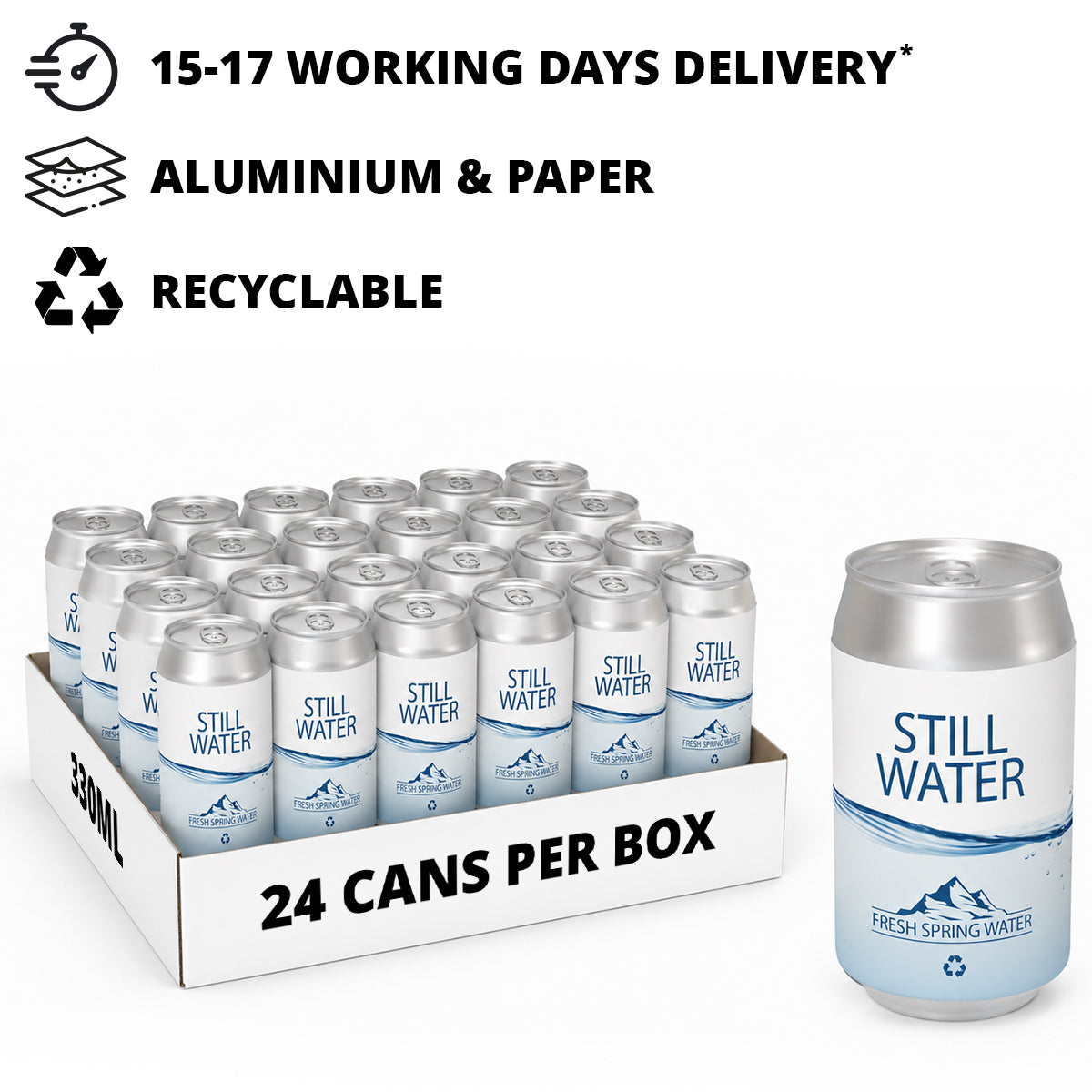 330ml Canned Still Water - Label Print