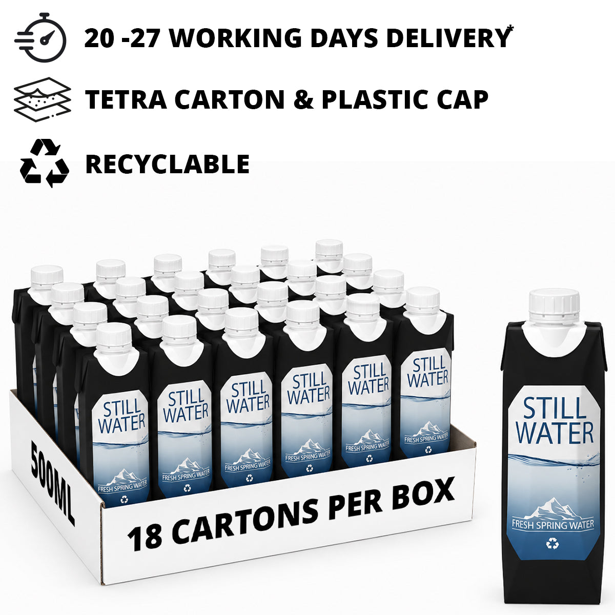 500ml Tetra Water Cartons – Double Sided Label Print